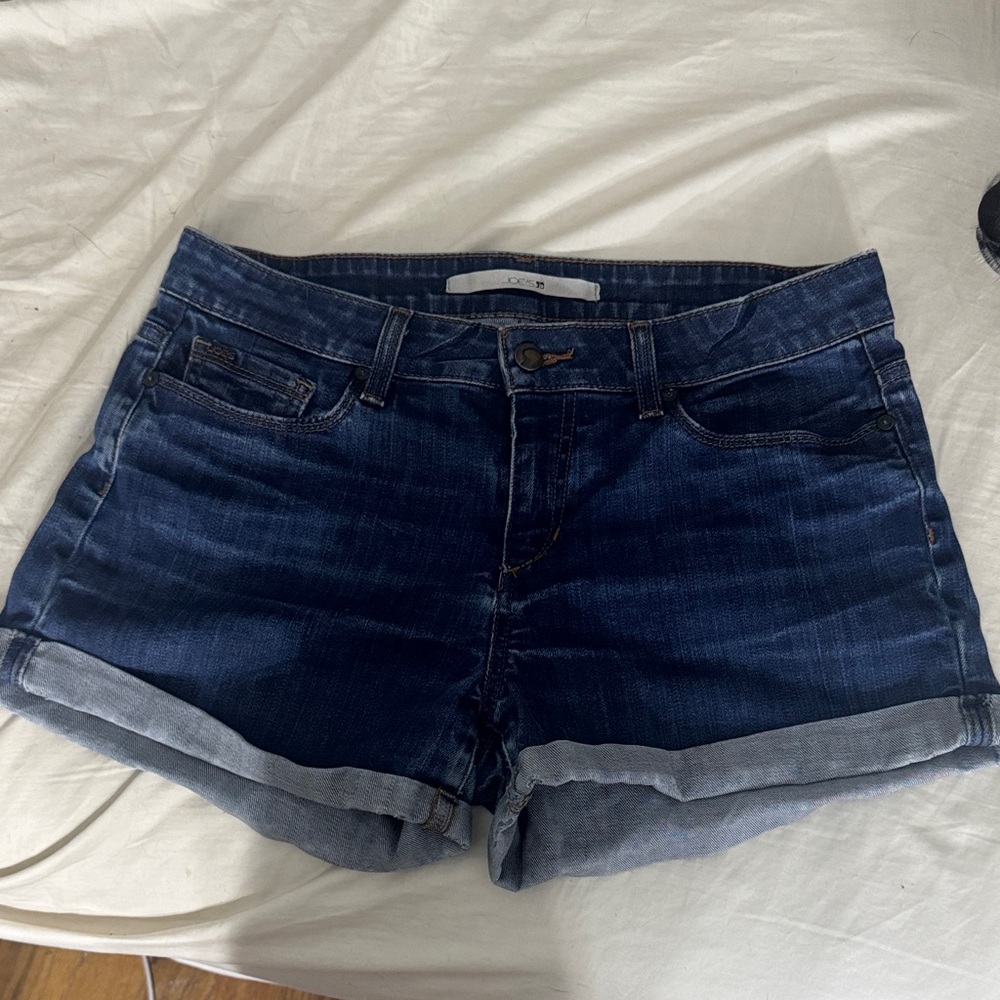 Joe's Jeans Dark Blue Rolled Hem Denim Shorts